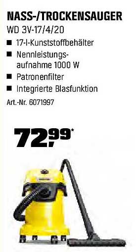 Nass-/Trockensauger WD 3V-17/4/20