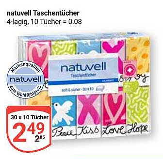 natubell Taschentücher 4-lagig, 10 Stück