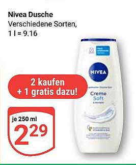 Nivea Dusche - Verschiedene Sorten, 250 ml je 2,29 €