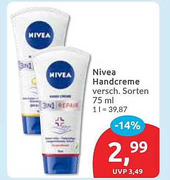 Nivea Handcreme, verschiedene Sorten 75 ml