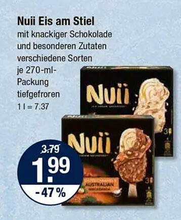 Nuii Eis am Stiel mit knackiger Schokolade und besonderen Zutaten