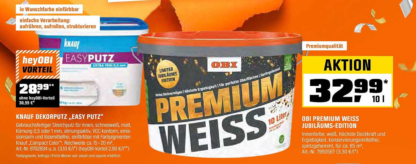 OBI PREMIUM WEISS JUBILÄUMS-EDITION