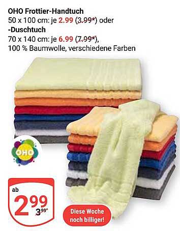 OHO Frottier-Handtuch und Duschtuch