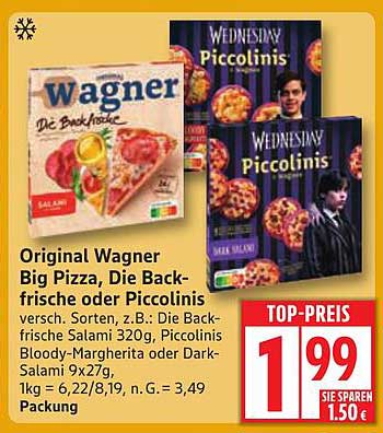 Original Wagner Big Pizza, Die Backfrische oder Piccolinis