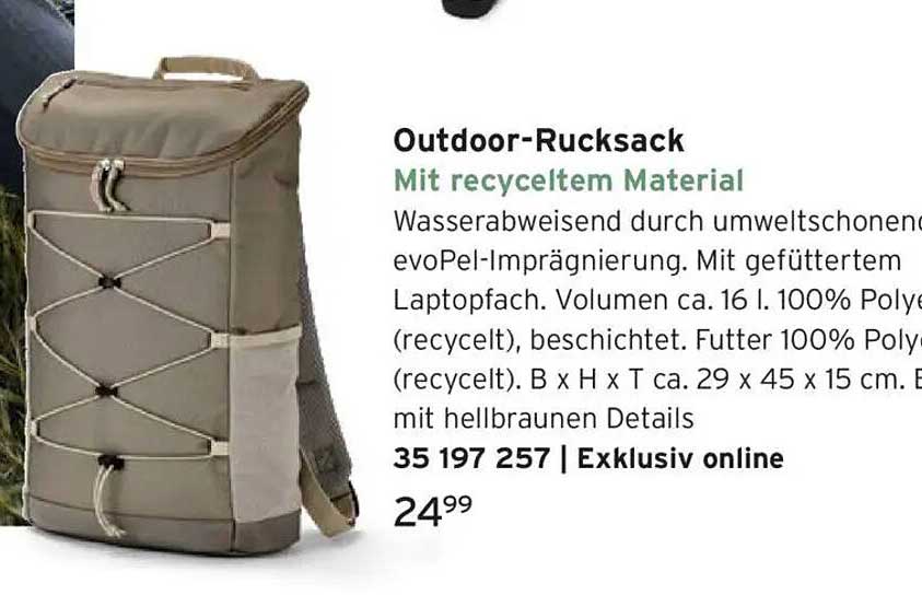 Outdoor-Rucksack mit recyceltem Material