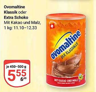 Ovomaltine Klassik oder Extra Schoko, 450-500 g