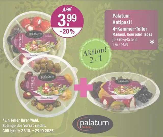 Palatum Antipasti 4-Kammer-Teller - 20% reduziert!