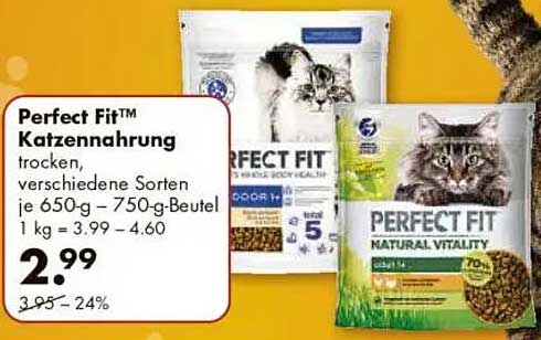 Perfect Fit™ Katzennahrung trocken, verschiedene Sorten je 650-g-750-g-Beutel