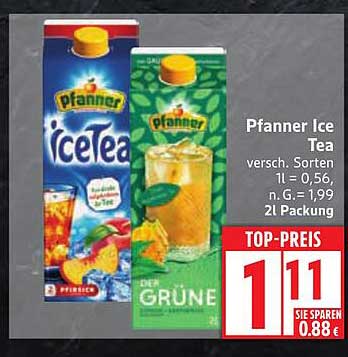 Pfanner Ice Tea - verschiedene Sorten, 1L Packung