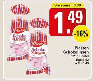 Piasten Schokolinsen 225g
