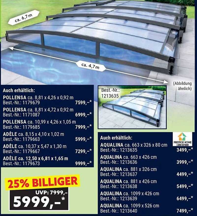 POLLENSA Poolüberdachung 6,7 m x 4,7 m - nur für kurze Zeit!