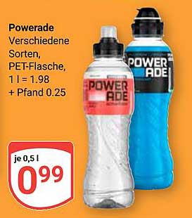Powerade verschiedene Sorten, 0,5 l PET-Flasche