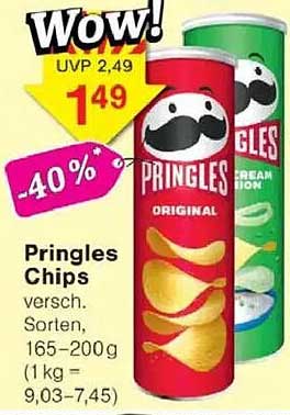 Pringles Chips – verschiedene Sorten, 165-200 g