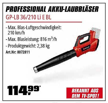 PROFESSIONAL AKKU-LAUBBLÄSER GP-LB 36/210 Li E BL