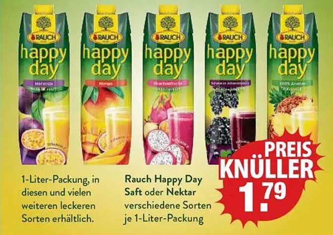 Rauch Happy Day Saft oder Nektar verschiedene Sorten je 1-Liter-Packung
