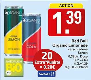 Red Bull Organic Limonade - Verschiedene Sorten