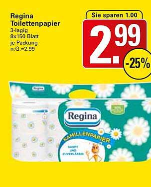 Regina Toilettenpapier 3-lagig 8x150 Blatt