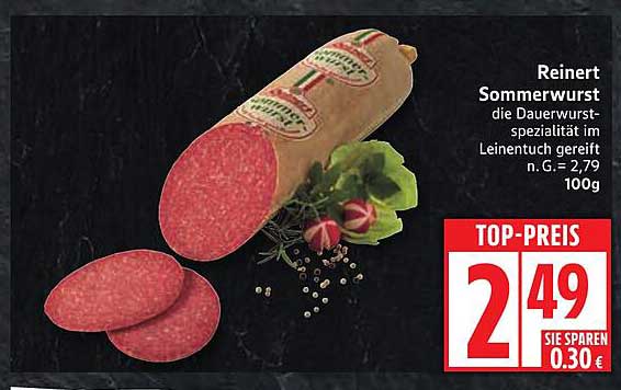 Reinert Sommerwurst - die Dauerwurst-Spezialität im Leinentuch gereift