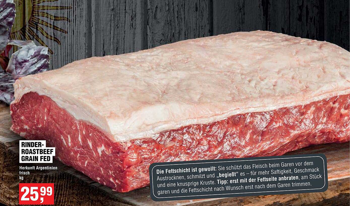 Rinder-Roastbeef Grain Fed - Herkunft Argentinien frisch