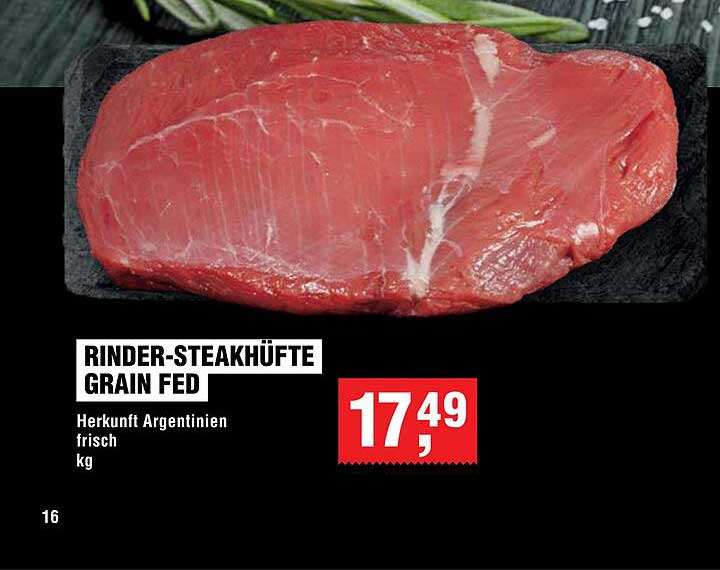 Rinder-Steakhüfte Grain Fed