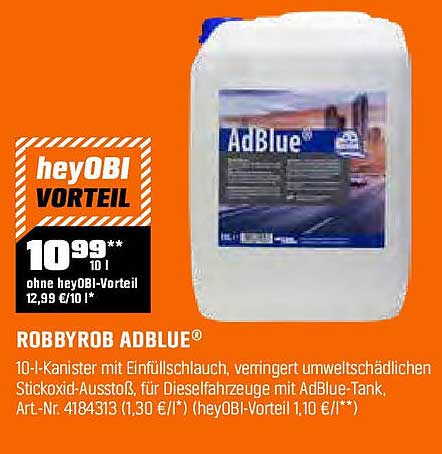ROBBYROB ADBLUE® - 10-l-Kanister mit Einfüllschlauch