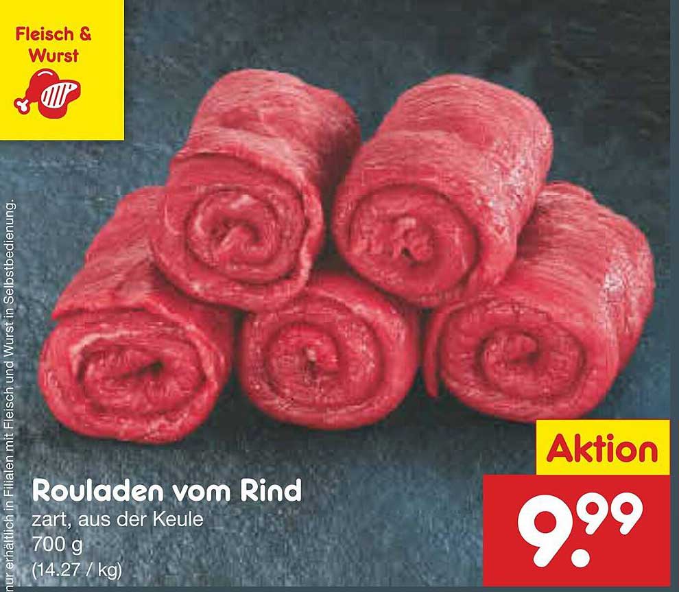Rouladen vom Rind, zart, aus der Keule
