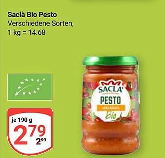 Saclà Bio Pesto - Verschiedene Sorten, 190 g