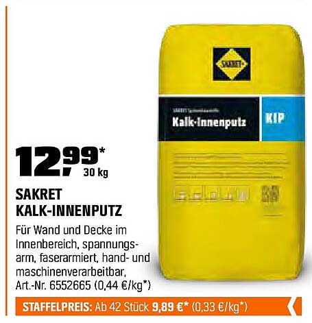 SAKRET KALK-INNENPUTZ 30 kg
