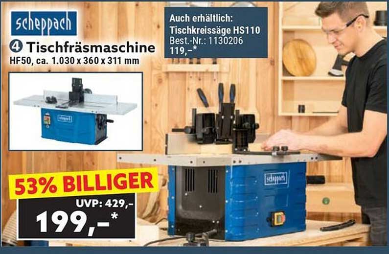 Scheppach Tischfräse HF50 - 53% Billiger!