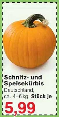 Schnitz- und Speisekürbis, Deutschland, ca. 4–6 kg, Stück je 5,99