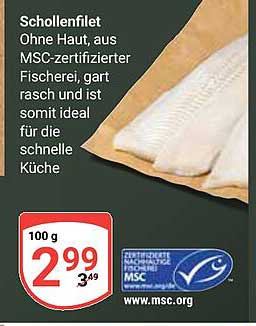 Schollenfilet Ohne Haut - aus MSC-zertifizierter Fischerei