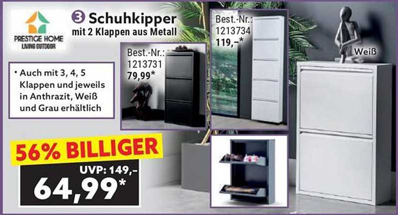 Schuhkipper mit 2 Klappen aus Metall von Prestige Home