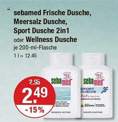 sebamed Frische Dusche, Meersalz Dusche, Sport Dusche 2in1 oder Wellness Dusche je 200-ml-Flasche