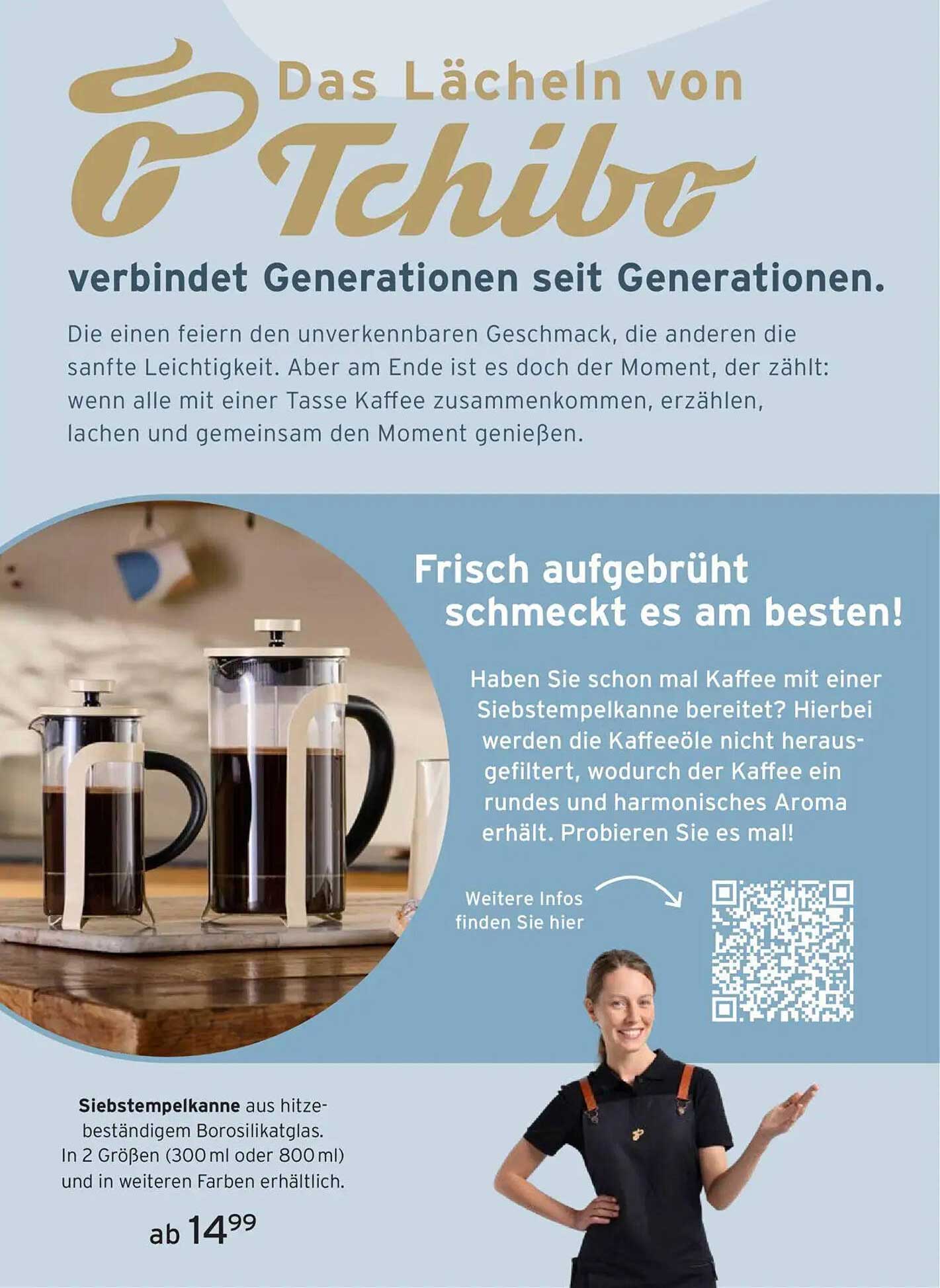 Siebstempelkanne aus hitzebeständigem Borosilikatglas