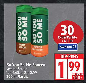 So You So Me Saucen - verschiedene Sorten