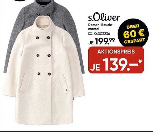 s.Oliver Damen-Boucle-mantel