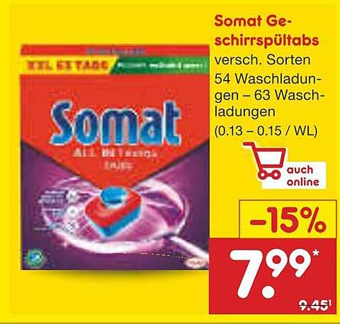 Somat Geschirrspültabs – 63 Waschladungen
