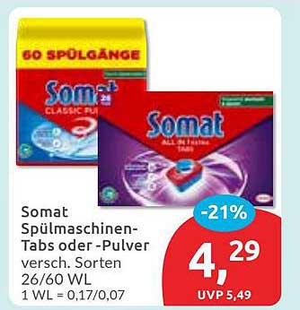 Somat Spülmaschinen-Tabs oder -Pulver - verschiedene Sorten