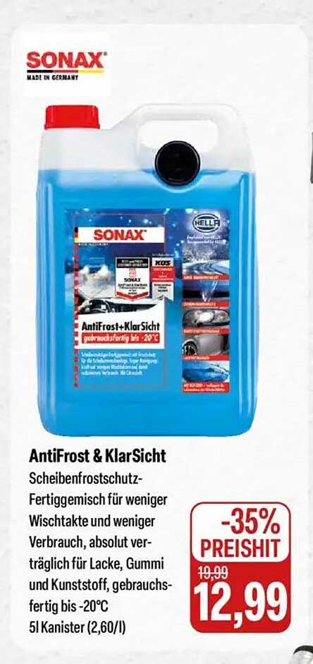 SONAX AntiFrost & KlarSicht Scheibenfrostschutz 5L