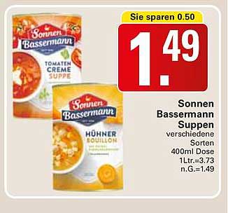 Sonnen Bassermann Suppen verschiedene Sorten 400ml Dose