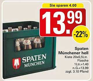 Spaten Münchener hell 20x0,5L