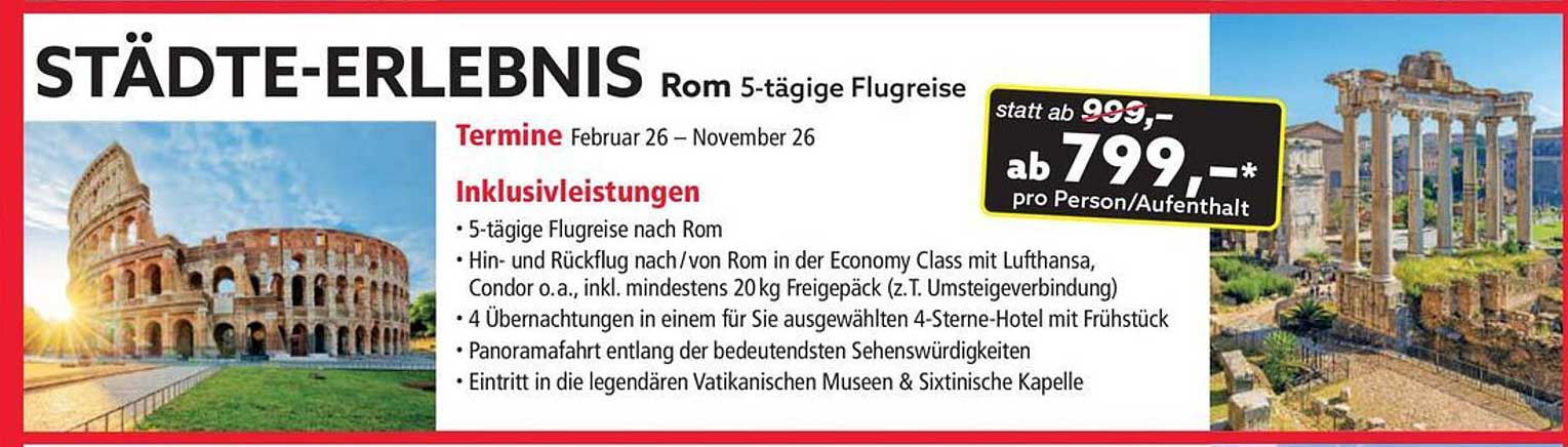 STÄDTE-ERLEBNIS Rom 5-tägige Flugreise