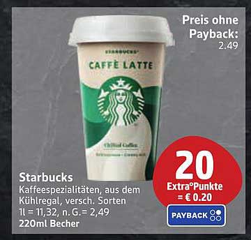 Starbucks Caffè Latte 220ml Becher