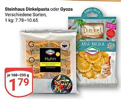 Steinhaus Dinkelpasta oder Gyoza - verschiedene Sorten
