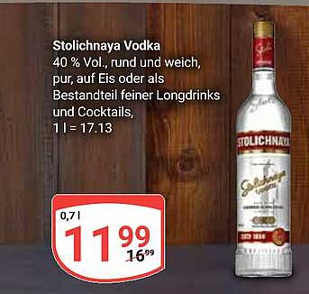Stolichnaya Vodka 0,7l - Ein Hochgenuss für alle Gelegenheiten