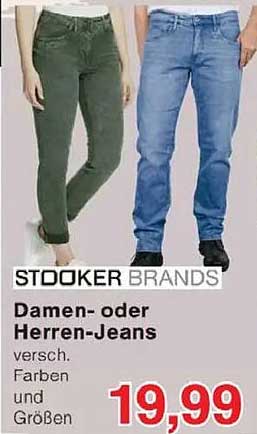 Stooker Damen- oder Herren-Jeans – verschiedene Farben und Größen