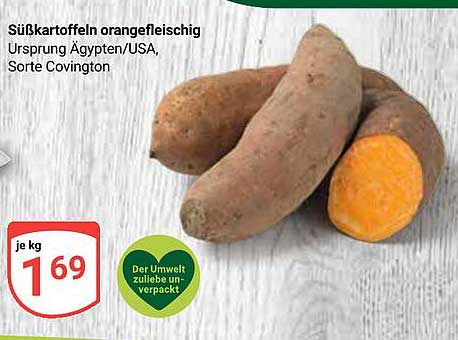 Süßkartoffeln orangefleischig - Herkunft Ägypten/USA, Sorte Covington