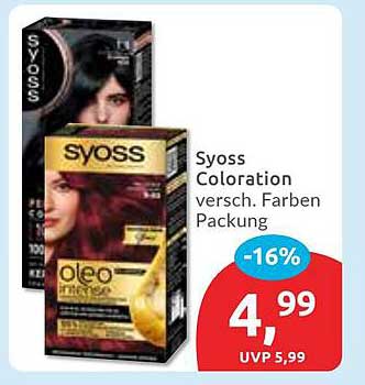 Syoss Coloration verschiedene Farben Packung