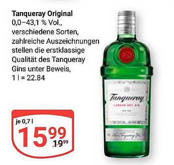 Tanqueray Original Gin 0,0–43,1 % Vol, verschiedene Sorten