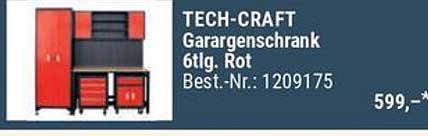 TECH-CRAFT Garagenschrank 6tlg. Rot